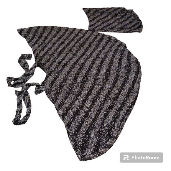 Black/ White dots chiffon skirt with large scarf - Picture 6 of 6